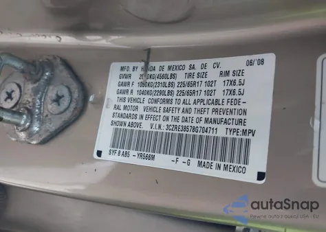 2008 Honda Cr-V Ex from USA, damaged, VIN 3CZRE38578G704711